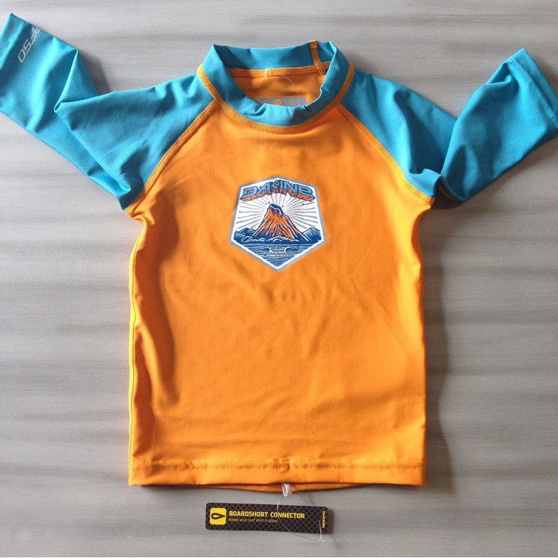 Dakine Toddler Rashies: Dakine Toddler 3/4 Sleeve - Orangeochr (Orange/Blue)