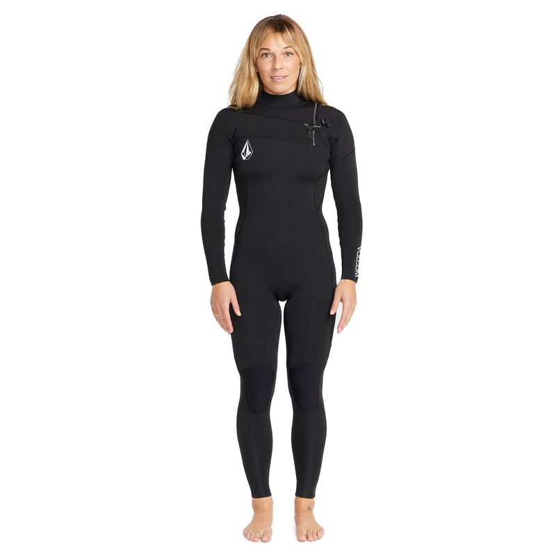 3/2mm Women's Volcom Modulator Long Sleeve Chest Zip Fullsuit - Black