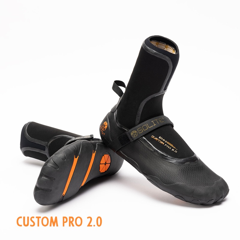 Booties 5mm SOLITE Custom Pro 2.0 (Orange/Black) Includes Heat Booster Socks (New look)