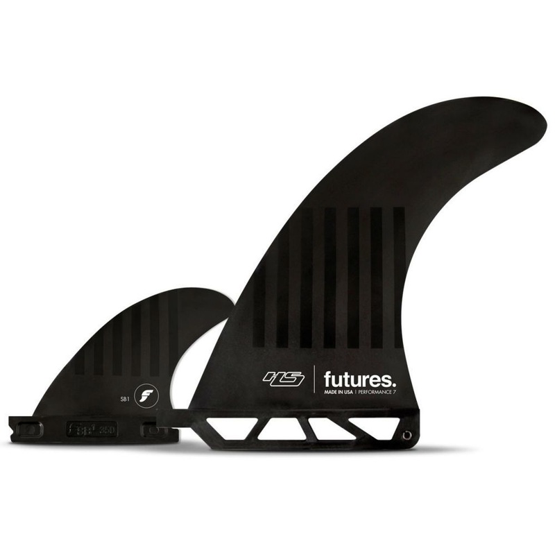 Futures - 2 + 1 with 7" Centre Fin (SB1 PAIR + PERFORMANCE 7") - C6 Alpha Black / Stripes