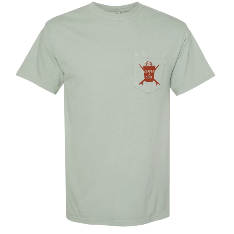 Poseidon Coffee and Surf Pocket Tee - Mint