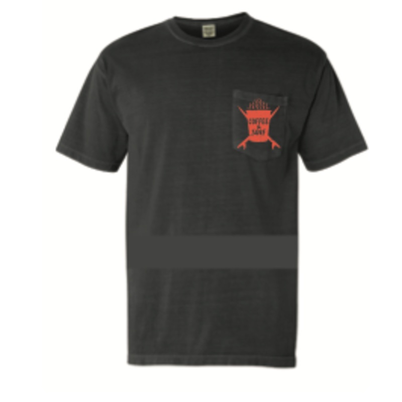 Poseidon Coffee and Surf Pocket Tee - Black