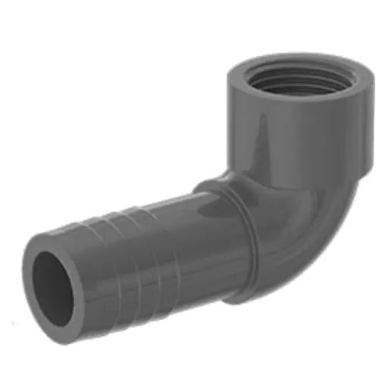 Plastic Barbed Hose Elbow - Female - 3/4" NPT Thread to 1" hose barb