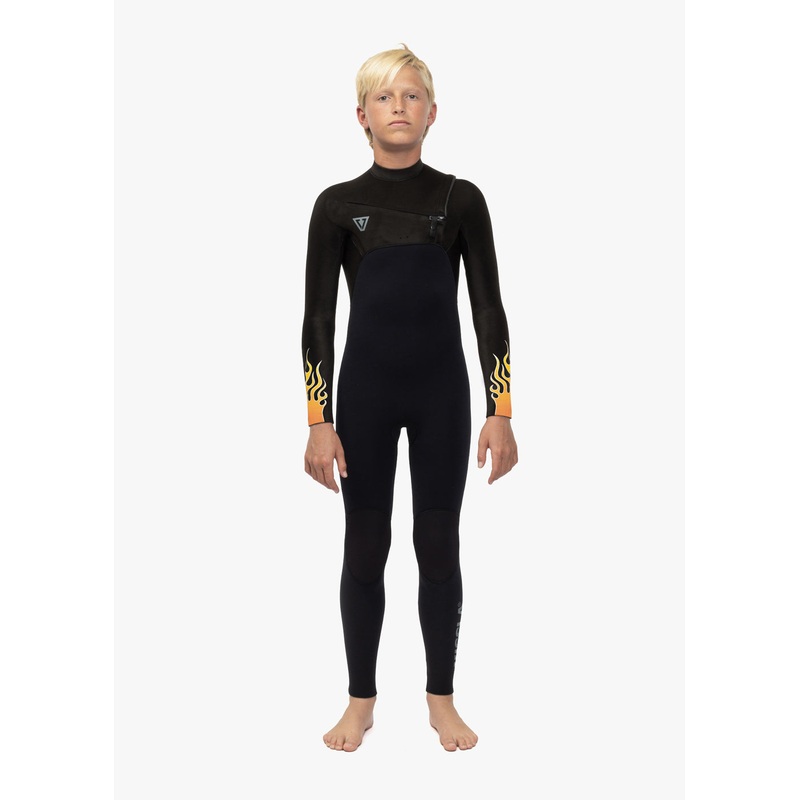 High Seas Boys Fire 3-2 Full Chest Zip Wetsuit