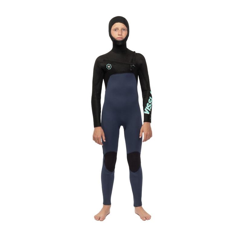 7 Seas Boys 5-4-3 Full Hooded Chest Zip Wetsuit