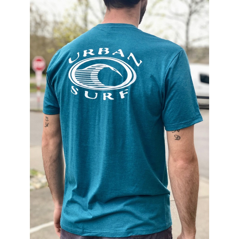 Men & Women'S Retro Logo Tee - Heather Teal