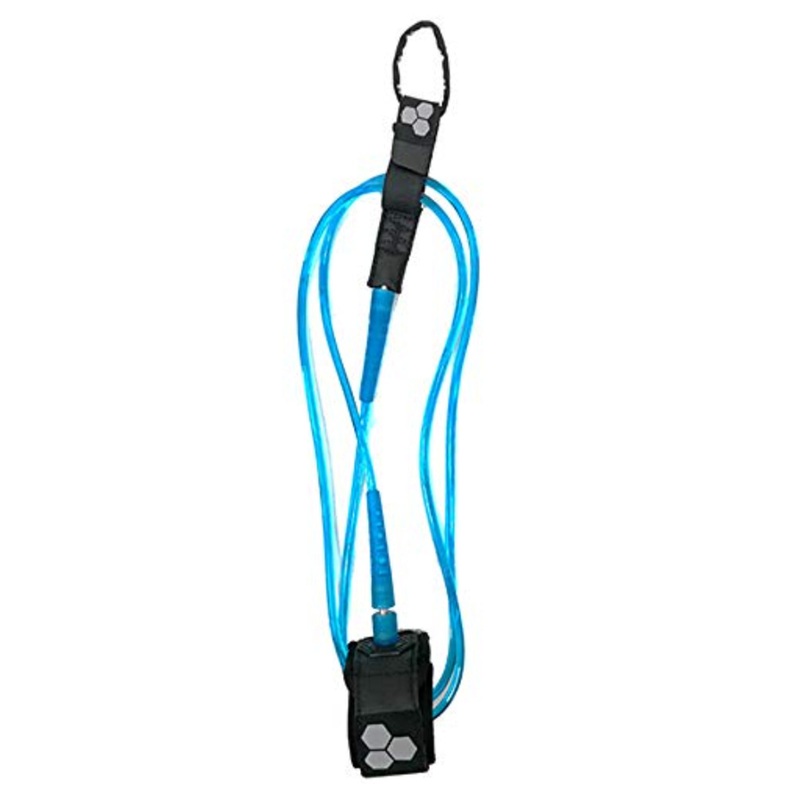 Channel Islands Hex Cord Standard Surfboard Leash - 6' x 1/4"/Florescent Blue