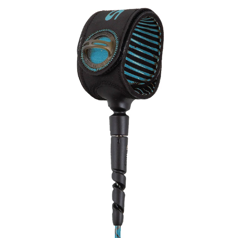 FCS Freedom Helix All Round Surfboard Leash - 7'/Tranquil Blue/Black