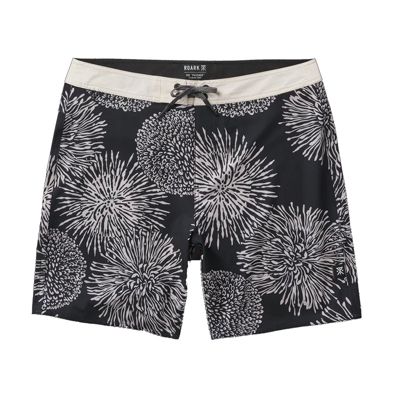 Roark Passage 18" Men's Boardshorts - Black Floral