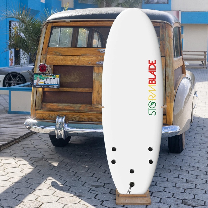 Storm Blade Mini 4'10 Soft Surfboard - White Rasta