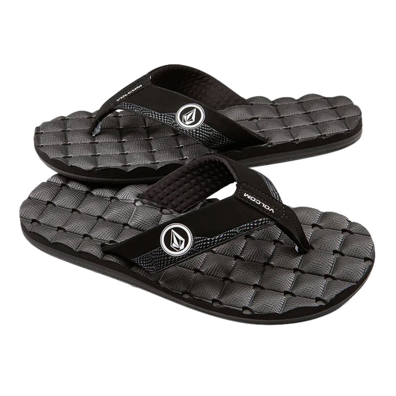Volcom Recliner Big Youth Boy's Sandals - Black White