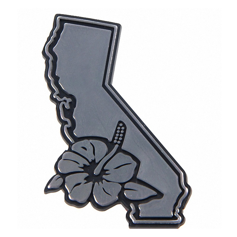 Wet Products Cutback Car Emblem - California/Hibiscus