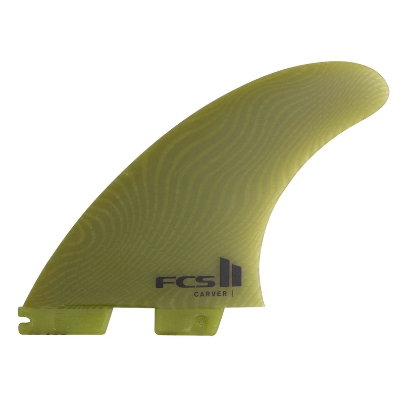 FCS II Carver Neo Glass Tri Surfboard Fins - Medium/Eucalyptus