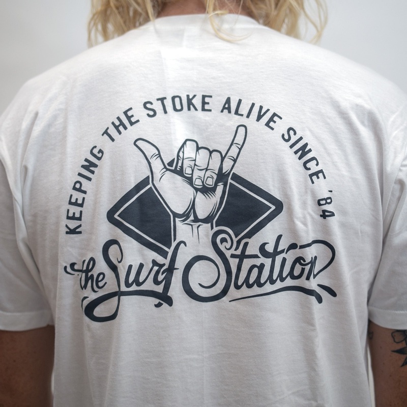 Surf Station x Ryan Leonardy Stoked Men's S/S T-Shirt - White