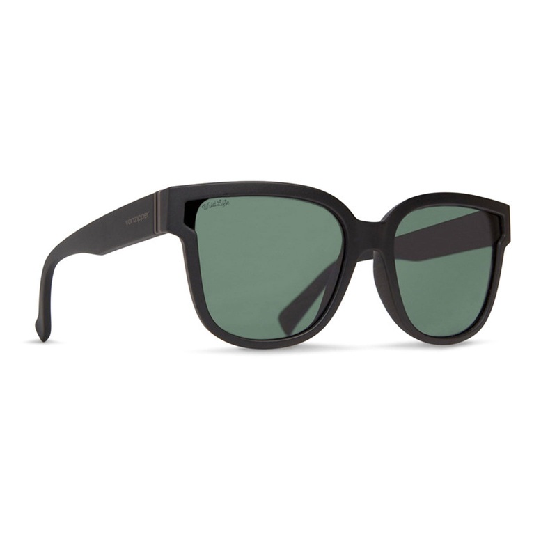 VonZipper Stranz Women's Sunglasses - Black Satin/Vintage Grey Polarized